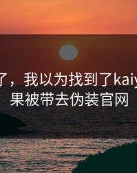 我后悔了，我以为找到了kaiyun，结果被带去伪装官网