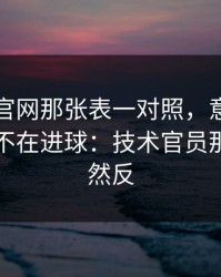 49图库官网那张表一对照，意甲保级战看点不在进球：技术官员那一下突然反