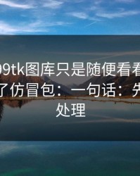 我以为99tk图库只是随便看看，结果差点装了仿冒包：一句话：先停手再处理