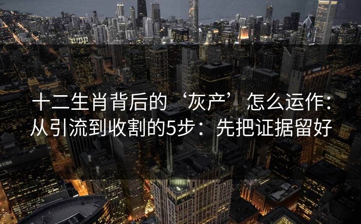 十二生肖背后的‘灰产’怎么运作：从引流到收割的5步：先把证据留好