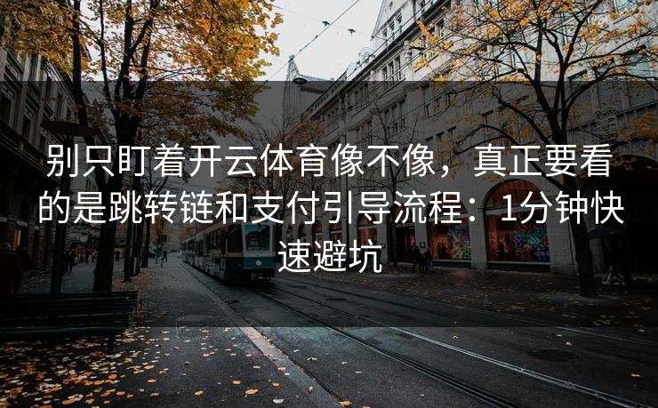 别只盯着开云体育像不像，真正要看的是跳转链和支付引导流程：1分钟快速避坑