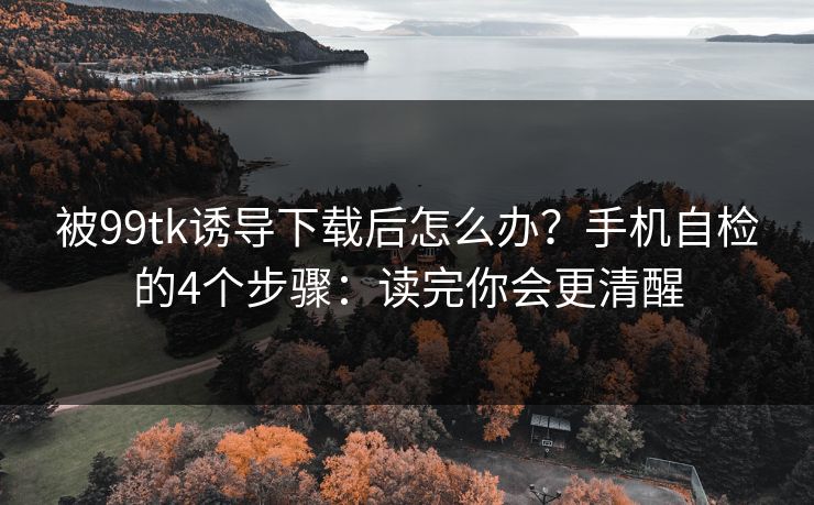 被99tk诱导下载后怎么办？手机自检的4个步骤：读完你会更清醒